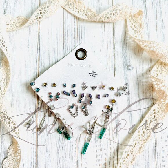 FREE PEOPLE Set For Life Stud Earring Set In Multi Mix NWT - Picture 2 of 7